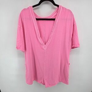 Free People Movement Hot Shot Reversible Romper XS Pink Womens Oversized T-Shirt